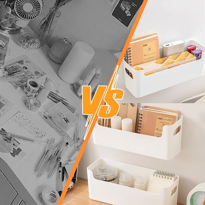 3 Pcs Kitchen Cabinet Door Organizer, Adhesive Mount Inside Cabinet Door Storage, Under Sink Storage Shelf for Kitchen,Bathroom,Office (White)
