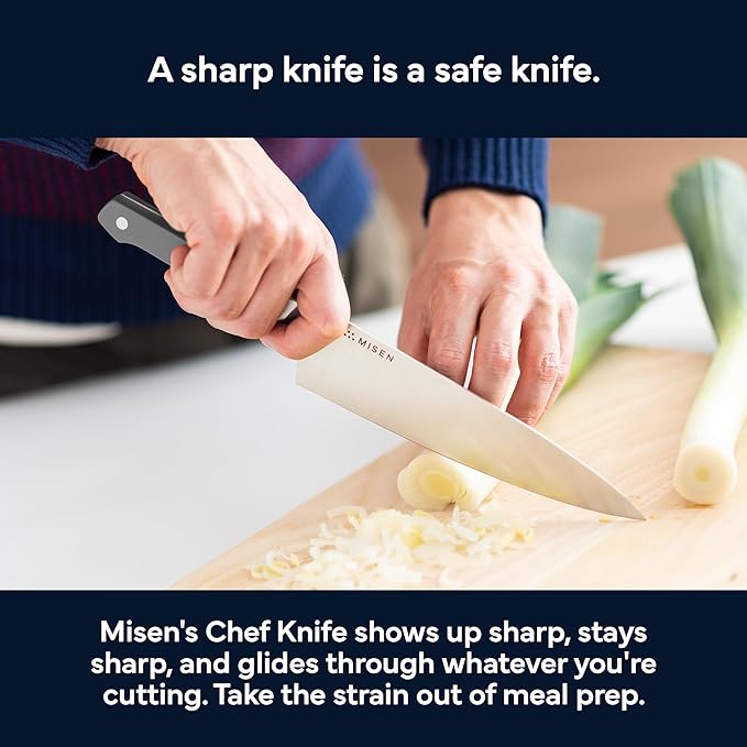 Misen 8 Inch Chef Knife, AUS-10 Japanese Stainless Steel - Gray