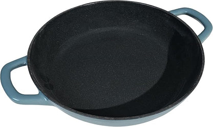 Flavehc Braiser Enameled Cast Iron Braiser 2.25 QT, Cast Iron Braiser Pan with Lid for Bread Baking, Soup & One Pot Meals, Small Shallow Dutch Oven Casserole for Oven & Induction, Slateblue