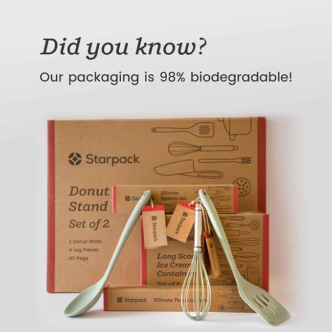 Starpack 'Let it Drain' Silicone Slotted Spoon(10.6 Inches) - Small Spoon with Slots for Cooking Heat Resistant to 600°F - Silicone Slotted Serving Spoons, Non Stick Cooking Spoons with Slots