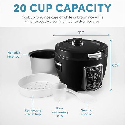 Aroma Professional Touch Glass Lid, Food Steamer, Slow Cooker, Multicooker with 11 Preset Functions, Steam Tray, Measuring Cup, Rice Spatula, 20 Cooked