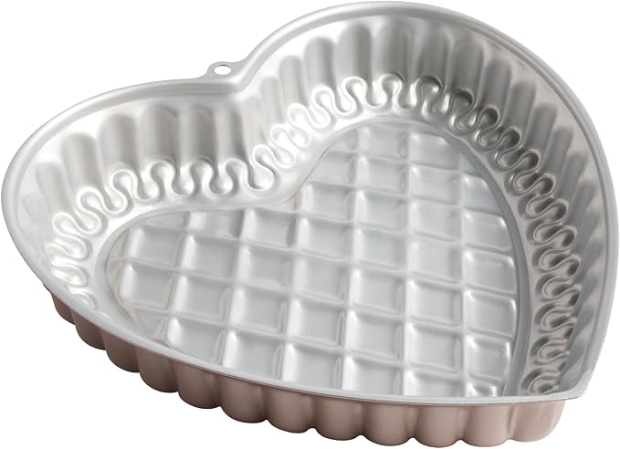 Nordic Ware Formed Quilted Heart Pan, 9 Cup, Golden Hour