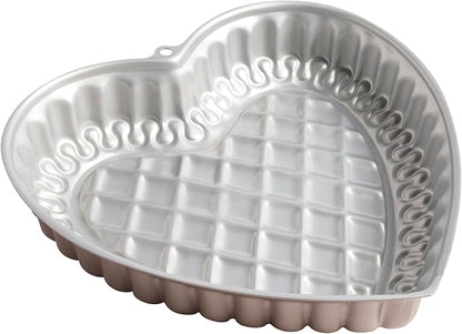 Nordic Ware Formed Quilted Heart Pan, 9 Cup, Golden Hour