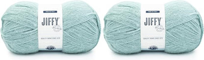 Lion Brand Yarn Jiffy Bonus Bundle Yarn, 2 Pack, Seafoam