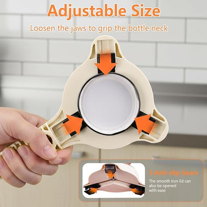 2026 New 4-in-1 Jar Opener - Adjustable Stainless Steel Lid Remover for Seniors & Arthritis Sufferers, Fits Kitchen Jars, Bottles & Cans GHTDY21