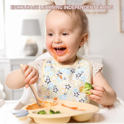 Silicone Baby Feeding Spoons, Training Spoon Self-feeding, First Stage Infant Soft-Tip Easy on Gums, Utensils Supplies, Dishwasher & Boil-proof, 6 Pack