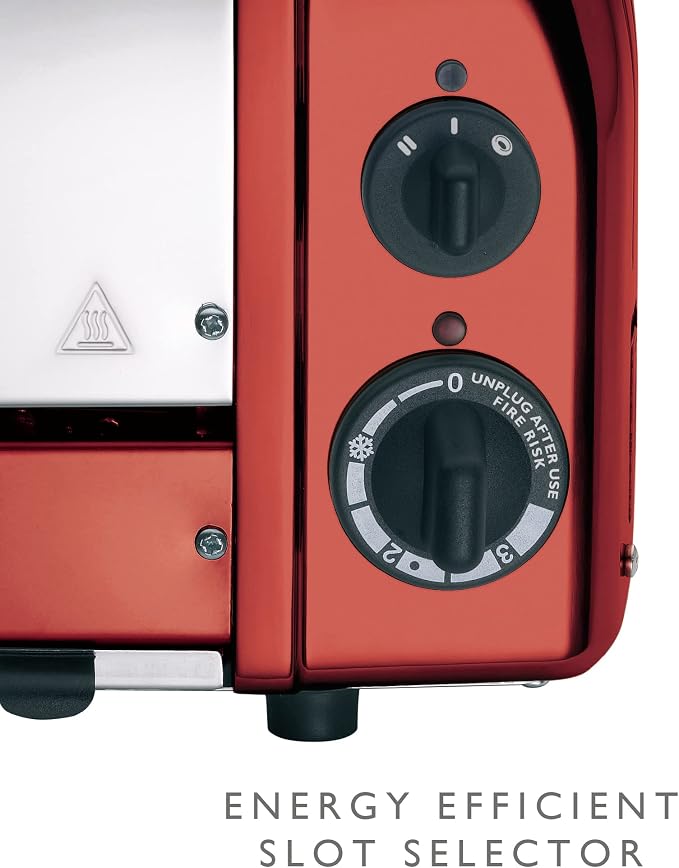 Dualit Classic 2 Slice NewGen Apple Candy Red Toaster - Hand Built in the UK – Replaceable ProHeat Elements - Heat One/ Two Toast Slices, Defrost Bread, Mechanical Timer - For Toast, Bagels & More