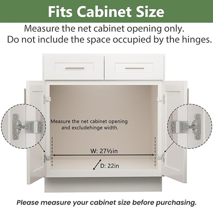 Pull Out Cabinet Organizer 27" W x 21½" D, Heavy Duty Cabinet Pull Out Shelves, Slide Out Drawers Organization for Kitchen Cabinets Bathroom