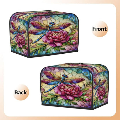 Flower Dragonfly Toaster Cover 2 Slice Wide Slot Washable Toaster Covers | Rainbow Art Dust and Fingerprint Protection Bread Maker Covers for Kitchen Accessories Decor Bakeware Women Gift