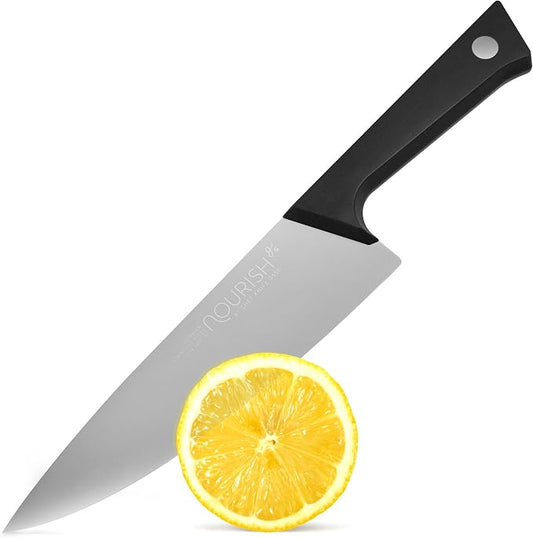 Greater Goods 8″ Chef’s Knife – German Steel (X50CrMoV15), Full-Tang, Everyday Kitchen Knife