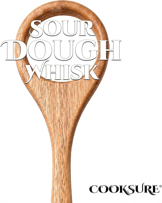 Traditional Danish Dough Whisk for Sourdough 13 Inch – Super Sturdy Bread Whisk with Smooth Wooden Handle