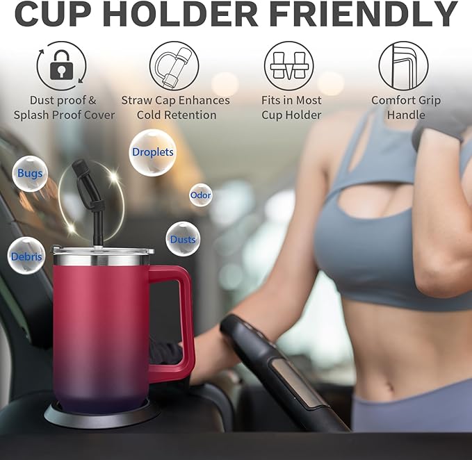BENZZO Water Bottle, 40 oz Tumbler with Lid and Straw - Leakproof Travel Mug Thermal Cup 40oz, Insulated Tumblers Stainless Steel for Hot and Cold for 34H, Gifts for Women Man Mother Father Birthday