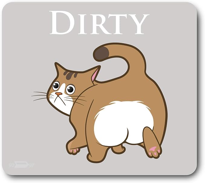 Brown Funny Cat Butt Clean Dirty Dishwasher Magnet, Reversible Funny Dish Washer Refrigerator Sign, Double Sided Strong Kitchen Flip Indicator, Bonus Universal Magnetic Plate, Brown Cat