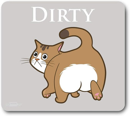 Brown Funny Cat Butt Clean Dirty Dishwasher Magnet, Reversible Funny Dish Washer Refrigerator Sign, Double Sided Strong Kitchen Flip Indicator, Bonus Universal Magnetic Plate, Brown Cat