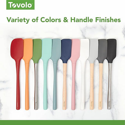 Tovolo Flex Core 5 Piece Silicone Spatula Set Heat Resistant All Silicone Utensils Include Non Stick Spatula Spoonula Jar Scraper, Dishwasher Safe BPA Free Spatulas for Baking Mixing, Deep Indigo