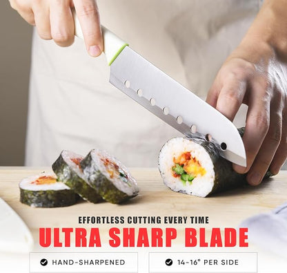 XXV Stainless Steel Sushi Chef Knife, 12 inch japanese chef knife with sheath,Ideal for Chefs, Entertainers, Food Enthusiasts,Perfect for Crafting Sushi or as a Unique Gift