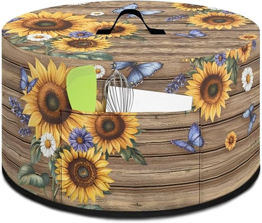 Slow Cooker Dust Cover Compatible with 6-8 qt Crock for Pot Sunflower Butterfly Pattern Small Kitchen Appliance Decor Dust Cover