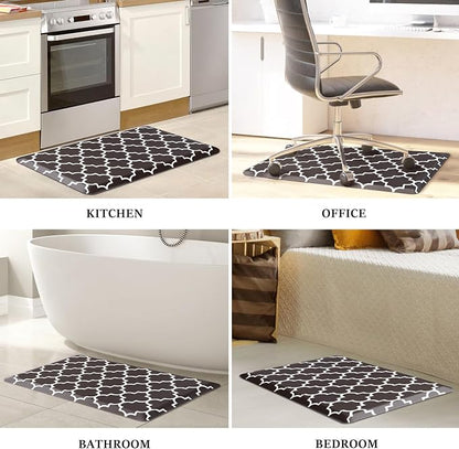 WISELIFE Anti Fatigue Floor Mat - 4/5 Inch Thick Kitchen Mat Non Slip Waterproof Heavy Duty Ergonomic Comfort Mat Durable for Home, Office, Sink, Laundry,(20" x 32", Chocolate)