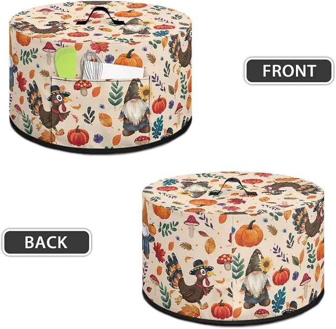 Gnomes Turkeys Slow Cooker Dust Cover 6-8 qt Crock for Pot Keep Small Kitchen Appliance Clean Kitchen Home Accessories Thanksgiving Decor Cover