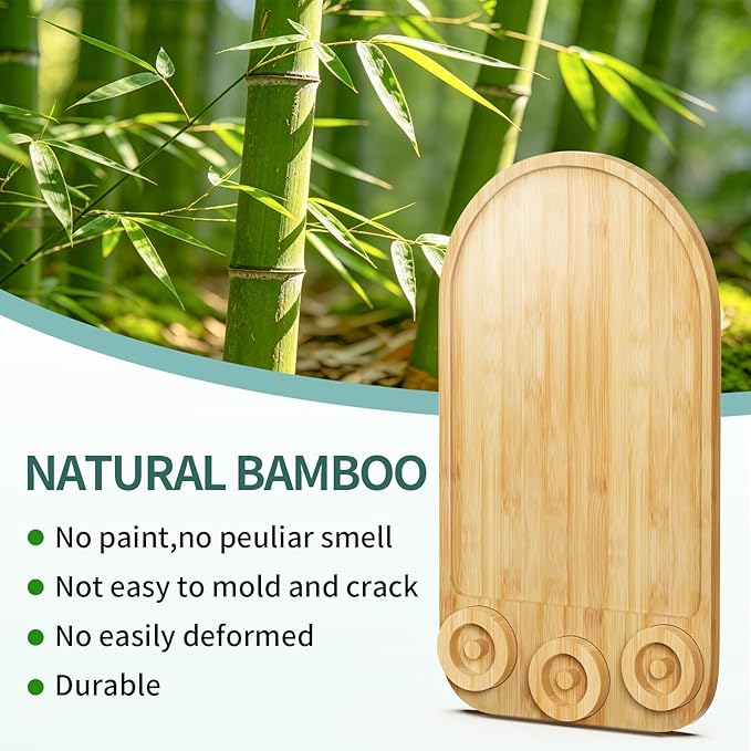 2-in-1 Mixer Sliding Mat with Attachment Storage for KitchenAid Stand Mixer, Bamboo Mixer Slider Pad for KitchenAid 4.5-5 Qt Tilt-Head Mixer, Easy Move & Protect Countertop, Hold 3 Mixer Attachments