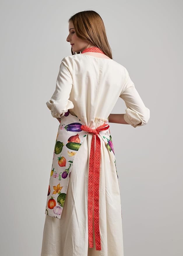 Maison d' Hermine 100% Cotton Apron for women with Pocket Kitchen Chef Apron for Men Cooking Spring Summer