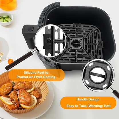 GWY Air fryer Replacement Parts for Instant Pot Vortex Plus 6 in 1 4 Quart Air Fryer Oven, 7.5''×7.5'' Square Food Grade Air Fryer Grill Plate Crisper Plate Accessories Tray Rack