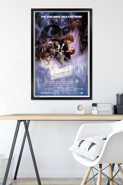 24X36 Star Wars: Saga - The Saga Continues Wall Poster, 36L" x 24W", Black Framed Version