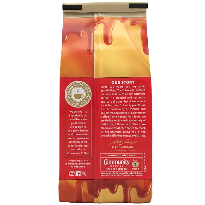 Community Coffee Caramel Cookie Butter Flavored 12 Ounces, Medium Roast Ground Coffee, 12 Ounce Bag (Pack of 2)