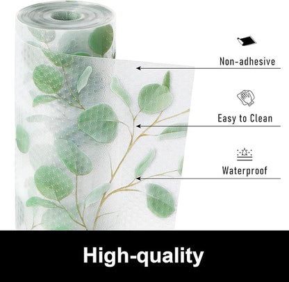 CooyesFridge Liners Shelf Liner for Kitchen Cabinets Refrigerator Liners Waterproof & Oil-Proof Kitchen Cupboard Liner Non Adhesive Drawer Mats EVA Material for Shelves（11.8" W x 360" L）