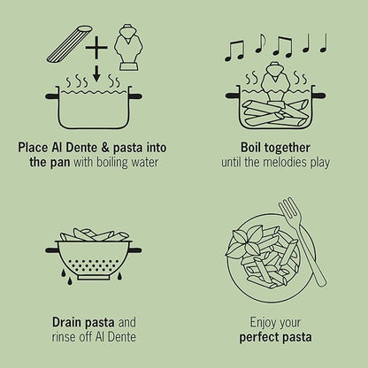 Al Dente Red - The Singing Floating Pasta Timer: Will Sing Different Tunes When Pasta is Ready at 3, 7, 9, and 11 Minutes, to be Boiled with Any Pasta in The Pot, Floats in Cold & Hot Boiling Water