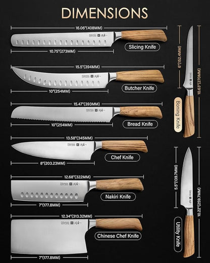 Mitsuharu 6" Fillet Knife for Meat Cutting, SHOMAN Series Sharp Boning Knife with Olive Wood Handle, German Steel Fillet Knife, Super Sharp for Lamb Pork Shoulder Fish