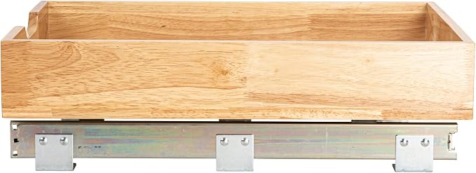 Household Essentials Natural Wood and Steel Pull-Out Organizer with Rustic Brushed Finish