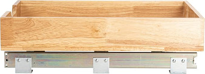 Household Essentials Natural Wood and Steel Pull-Out Organizer with Rustic Brushed Finish