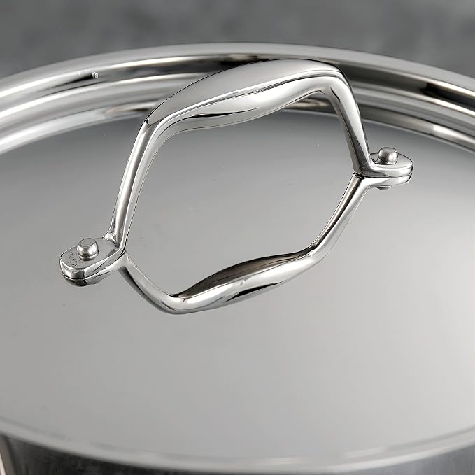 Tramontina Signature Tri-Ply Clad Stainless Steel 4-Quart Sauce Pan with Lid, Induction-Ready, Dishwasher-Safe, NSF-Certified, Made in Brazil