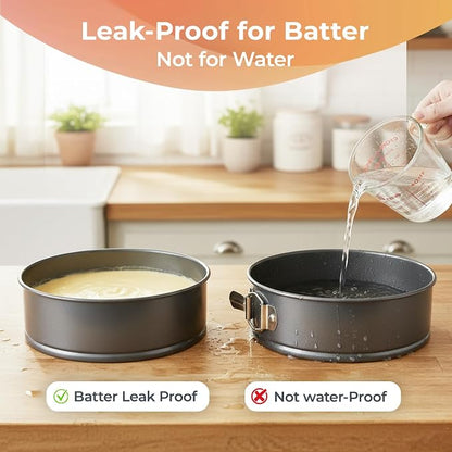 RFAQK 6 Inch Springform Pan with Removable Bottom & 50pcs Parchment Paper - Non-Stick Leakproof Cheesecake & Cake Pan 6 Inch, Fits 3 Qt Inst-Pot, Small Springform Pan for Baking