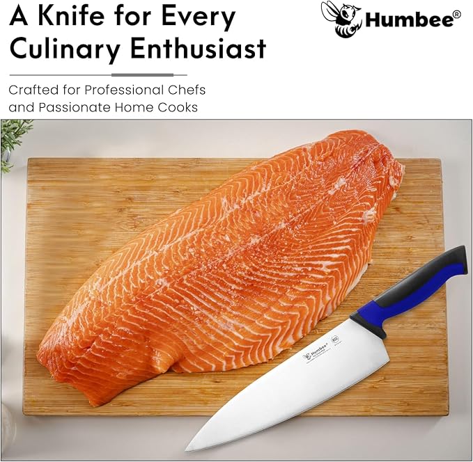 10-Inch Chef Knife, NSF Certified Razor-Sharp High Carbon Stainless Steel Blade – Ergonomic Color Coded Handle, Non-Slip Grip Kitchen Knife, DT-10 Series, Blue