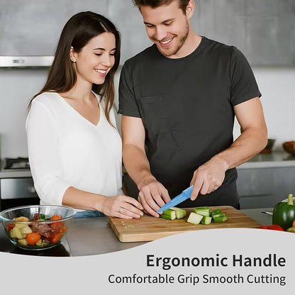 Paring Knife Set, 4PCS Stainless Steel Paring Knife Set, Ultra Sharp Fruit and Vegetable Knives, 3.5-Inch Kitchen Knives, Razor-Sharp Knife,Ergonomic Handle Design,Blue.