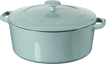 Cuisinart Chef's Classic Enameled Cast Iron Dutch Oven with Lid, Porcelain Enameled Interior, Oven Safe, Induction Compatible, 7-Quart, Round, Light Blue