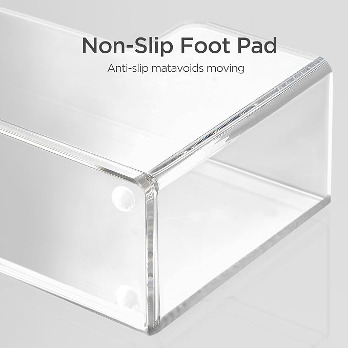 HBlife Acrylic Guest Towel, Paper Napkin Holder for Bathroom - Clear Waterproof Vertical Stand, Disposable Paper Hand Towel Dispenser, Modern Table Tray for Kitchen, Home, Hotel, Office(2 Pack)