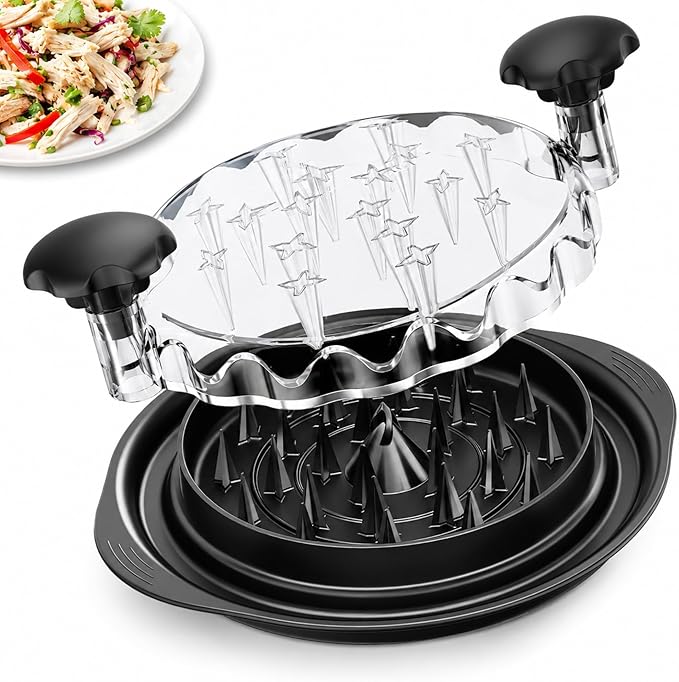 AveFare Chicken Shredder - 11Inch Large Chicken Shredder Tool Twist with Brush, Visible Meat Shredder, Ergonomic Handle, Strong Anti-Slip, BPA Free Dishwasher Safe, Suitable for Pork Beef Chicken