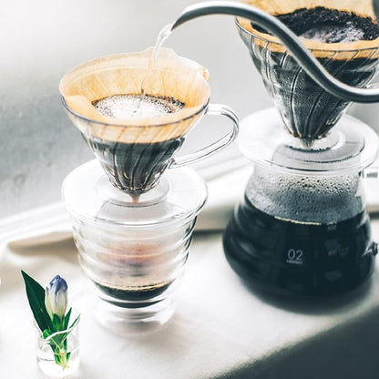 Hario V60 Plastic Coffee Dripper, Size 03, Clear (Pack of 2)