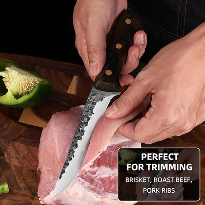 3PCS Professional Chef Knife Set - German Stainless Steel Ultra Sharp Kitchen Knives with Ergonomic Wood Handles | Complete Cooking Knife Set Includes Chef & Santoku Knives