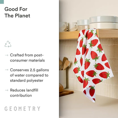 GEOMETRY Spring Kitchen Towels - Quick Dry Microfiber Cloth Spring & Summer Dish Towels for Kitchen Drying - Premium Quick Dry Towel - Paradise Blooming, 18" x 30" - 1-Pack