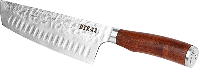 Route83 Classic Texas Chef's Knife Handmade Hammered American Walnut Wood