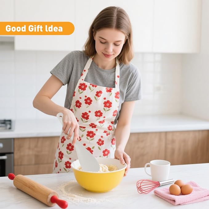 12.6" Extra Long Silicone Spatula Spoon for Nonstick Cookware, Seamless One-Piece Design Cooking Spoon with Built-in Tool Rest for Mixing, Scoop and Scrape, Dishwasher Safe, 2 Pack, Khaki