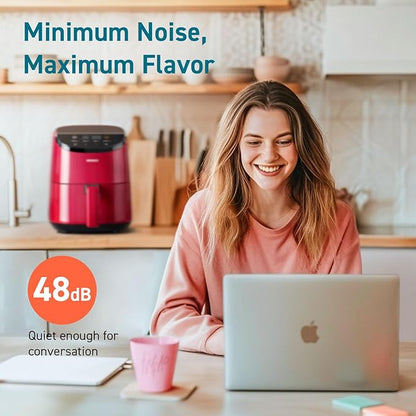 Cosori Air Fryer 2.1 Qt, 4-in-1 Small Mini Airfryer, Bake, Roast, Reheat, 97% Less Oil, Compact & Quiet, Nonstick & Dishwasher Safe Basket, 30 In-App Recipes with Nutrition Facts, Auto-Shut Off, Red