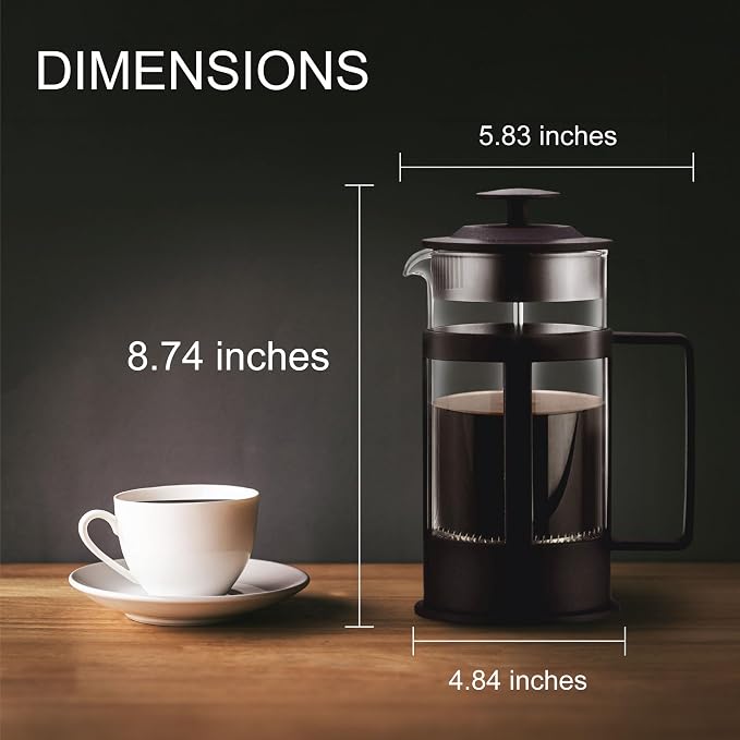Fino French Press Coffee Maker, Brews Up to 8 Servings, 34-Ounce