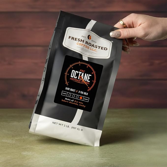 Fresh Roasted Coffee, Octane Whole Bean Coffee, Dark Roast, Kosher, 2 lb (32 oz)