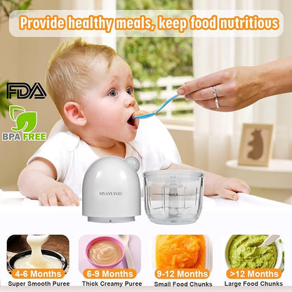 Baby Food Blender, Baby Food Maker & Food Processor, Medium, White | Borosilicate Glass, BPA-Free, Easy to Use & Clean, For Meat, Vegetables, Fruit, Homemade Purees, Baby Feeding Essentials