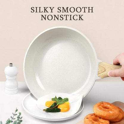 GiPP Ceramic Nonstick Frying Pan with Lid - 12" Healthy Non-Toxic Non Stick Skillet Omelette Pans, Induction Compatible Chef Pan, PFAS & PFOA-Free, Dishwasher Safe, Stay Cool Handles